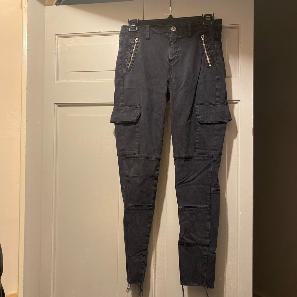Zara zipper pocket black jeans